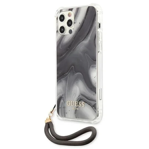 iPhone 12/ 12 Pro Guess GUHCP12MKSMAGR Marble tok pánttal szürke - 2