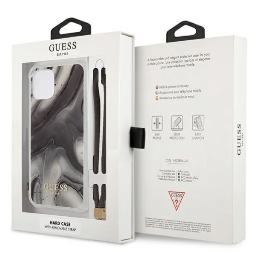 iPhone 12/ 12 Pro Guess GUHCP12MKSMAGR Marble tok pánttal szürke - 4