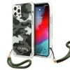 iPhone 12/ 12 Pro Guess GUHCP12MKSARKA Camo tok pánttal terepmintás khaki