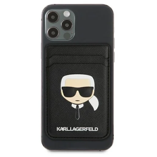 Karl Lagerfeld KLWMSKHSFBK Saffiano Karls Head hátlapi MagSafe kártyatartó fekete - 2