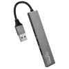 Cliptec USB HUB Adapter, USB Type-C Csatlakozással - USB 3.1 + 2xUSB 2.0 + MicroSD kártyaolvasóval Aljzattal Szürke thumbnail