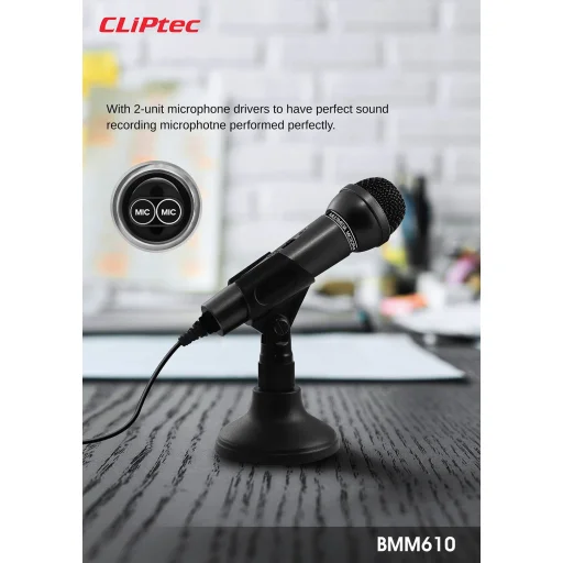 Cliptect Asztali mikrofon fekete - 2