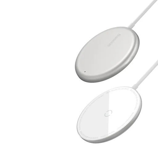 Baseus mini Mágneses Qi vezeték nélküli töltő 15W (MagSafe kompatibilis) fehér (WXJK-F02) - 11