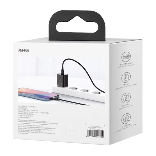 Baseus Super Si 1C Hálózati töltő adapter USB Type-C QC PD 20W 3A (CCSUP-B01) - 7