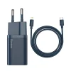 Baseus Super Si Hálózati töltő adapter QC + USB Type-C - Lightning 1m kábel 20W kék (TZCCSUP-B03)