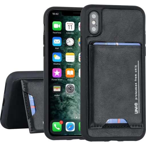 iPhone X/Xs UNIQ Bruin tok kártyatartóval fekete - 1