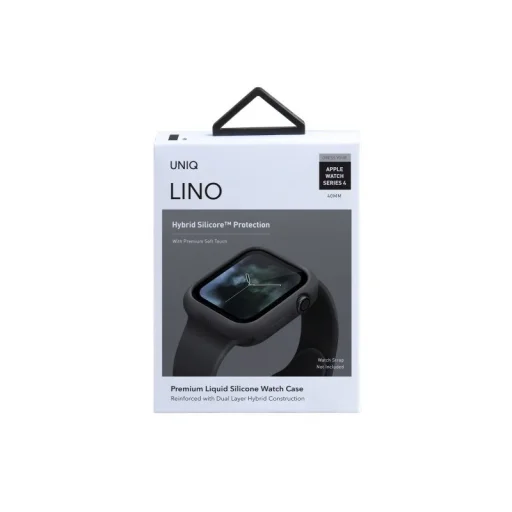 Apple Watch 40mm UNIQ Lino szilikon tok, fekete - 4