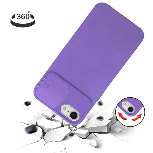 iPhone 7/8/SE2020/SE 2022 Nexeri Szilikon tok kameralencse védővel lila - 2