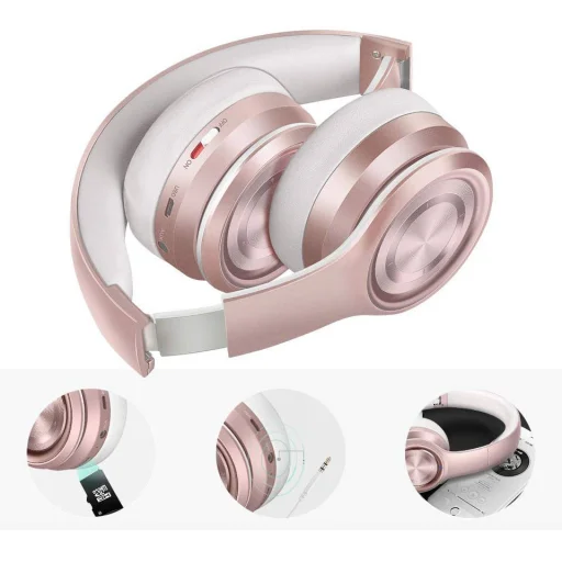 Picun P26 Vezeték nélküli bluetooth 4.1 fejhallgató fehér/ pink - 6