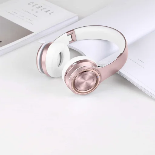 Picun P26 Vezeték nélküli bluetooth 4.1 fejhallgató fehér/ pink - 7