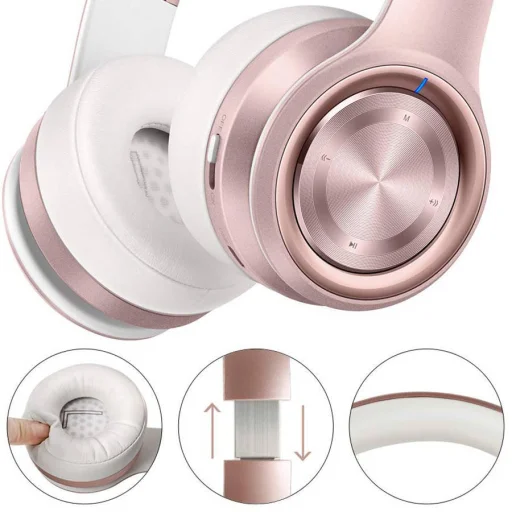 Picun P26 Vezeték nélküli bluetooth 4.1 fejhallgató fehér/ pink - 5