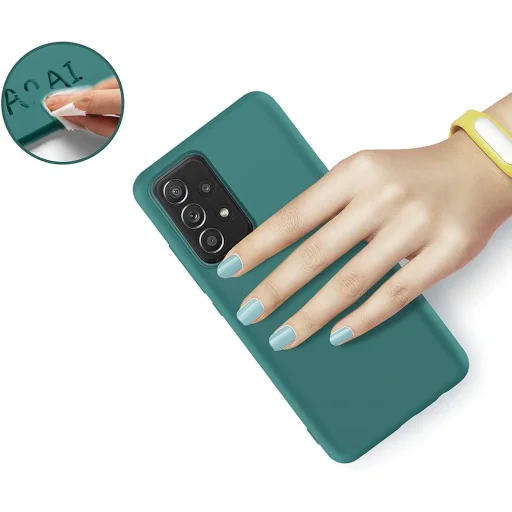 Samsung Galaxy A22 5G Szilikon flexibilis tok sötétzöld - 3