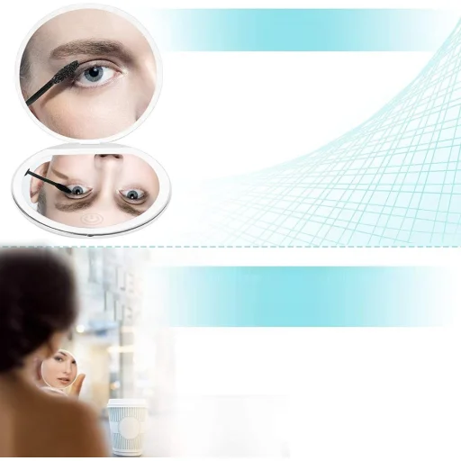 Hordozható sminktükör LED világítással fehér - 3