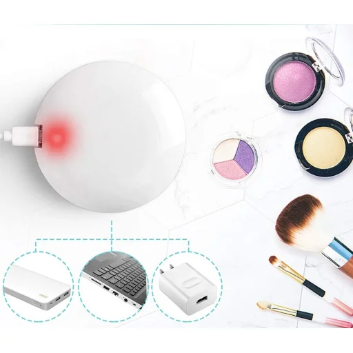 Hordozható sminktükör LED világítással fehér - 7