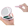 Hordozható sminktükör LED világítással pink thumbnail