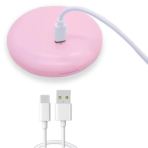 Hordozható sminktükör LED világítással pink - 2