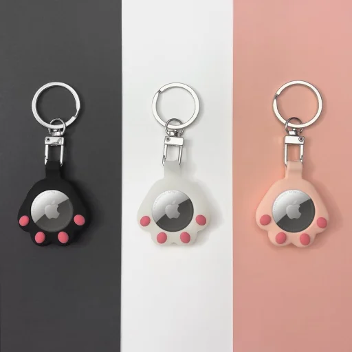 Cat Paw Apple AirTag szilikon tok fehér - 4