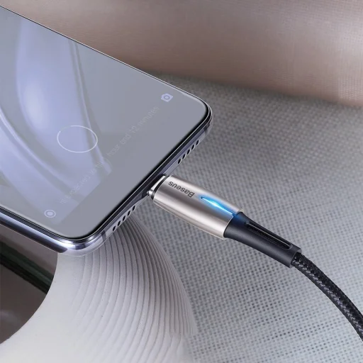 Baseus Csepp alakú Type-C PD2.0 60W töltő kábel világítással 1m fekete - 8