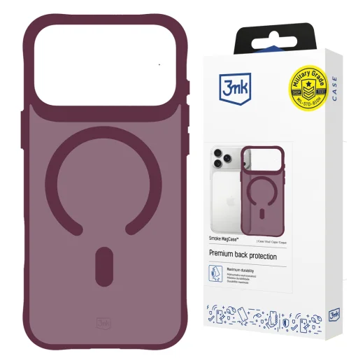  iPhone 18 Pro Max / iPhone 17 Pro Max 3mk Smoke MagCase™ MagSafe tok – bordó - 1