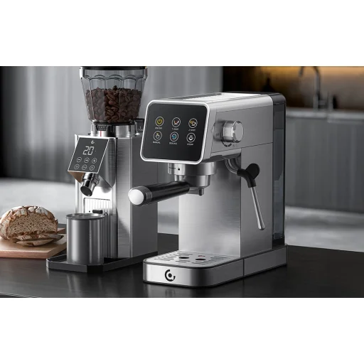 AMZCHEF CE-AZ-EM1507-SV félautomata eszpresszógép, 20 bar - 3