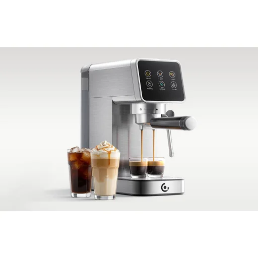 AMZCHEF CE-AZ-EM1507-SV félautomata eszpresszógép, 20 bar - 6