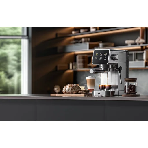 AMZCHEF CE-AZ-EM1507-SV félautomata eszpresszógép, 20 bar - 7