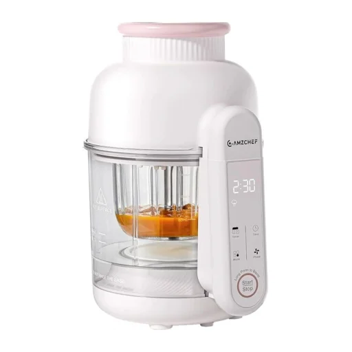 AMZCHEF CE-F5-CW bébiétel-készítő gőzölő és turmixoló funkcióval - 2