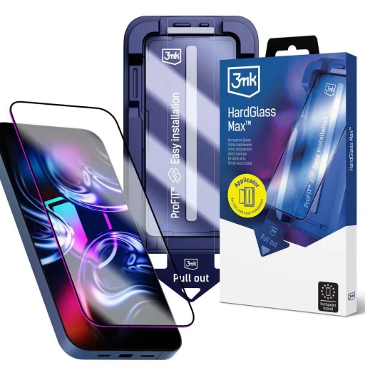  iPhone 18 Pro Max és iPhone 17 Pro Max 3mk HardGlass Max 9H fekete kijelzővédő üvegfólia - 1