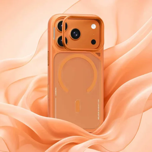  iPhone 18 Pro / iPhone 17 Pro cseresznyepiros Blueo matt, hőelvezető, MagSafe-kompatibilis tok kihajtható támasszal - 4