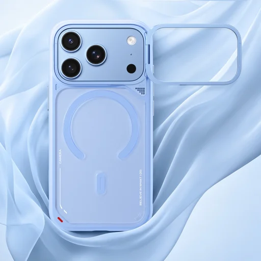  iPhone 18 Pro / iPhone 17 Pro cseresznyepiros Blueo matt, hőelvezető, MagSafe-kompatibilis tok kihajtható támasszal - 3