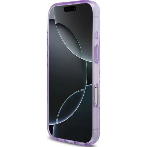 iPhone 18 Pro Max / iPhone 17 Pro Max készülékhez készült Guess IML virágmintás MagSafe tok gyöngyös pánttal, lila (GUHMP18XHFWBRCESU) - 5