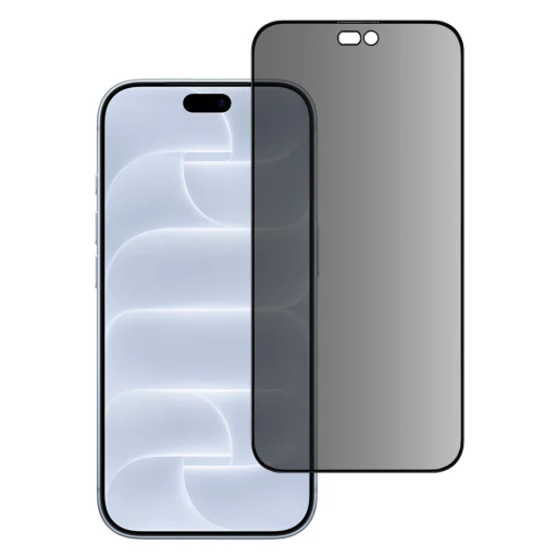  iPhone 18 Pro Blueo betekintésgátló kijelzővédő üvegfólia, matt fekete - 2