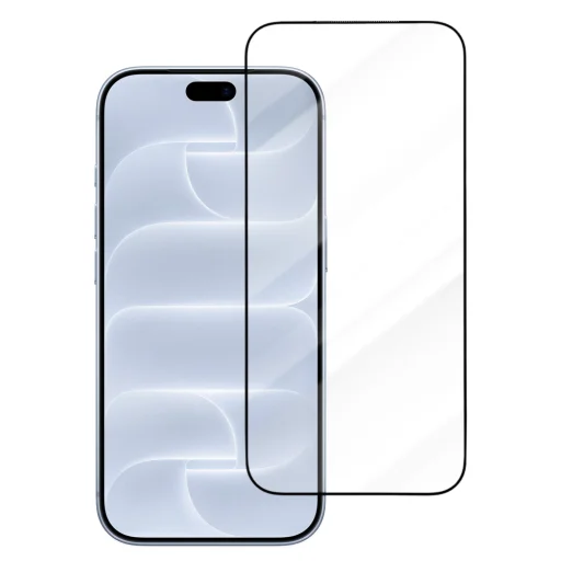  iPhone 18 Pro / iPhone 17 Pro / iPhone 17 / iPhone 16 Pro üvegfólia – fekete Blueo leejtésálló edzett üveg, Pro felhelyezővel - 2