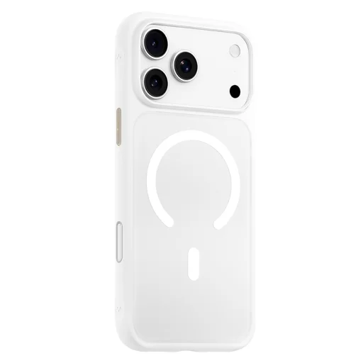  iPhone 18 Pro / iPhone 17 Pro Blueo bőrbarát, matt MagSafe ütésvédő tok, fehér - 3