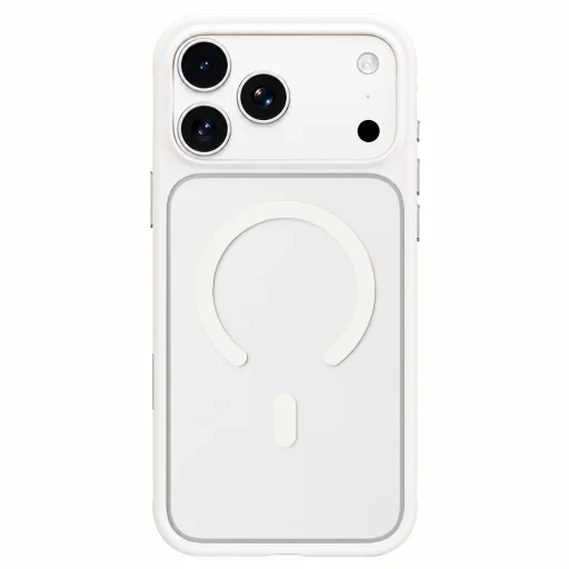  iPhone 18 Pro Max / iPhone 17 Pro Max fehér Blueo bőrbarát, matt, ütéscsillapító MagSafe tok - 1