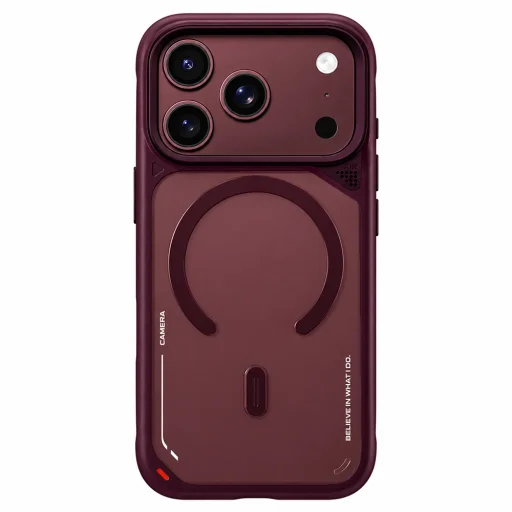  iPhone 18 Pro / iPhone 17 Pro cseresznyepiros Blueo matt, hőelvezető, MagSafe-kompatibilis tok kihajtható támasszal - 1