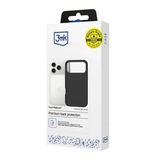  iPhone 18 Pro / iPhone 17 Pro fekete 3mk Fortis MagCase tok - 7