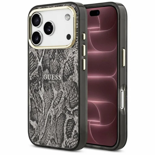  iPhone 18 Pro Max / iPhone 17 Pro Max Guess pitonmintás MagSafe tok, fekete (GUHMP18XHIMPYGK) - 1