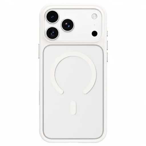  iPhone 18 Pro / iPhone 17 Pro Blueo bőrbarát, matt MagSafe ütésvédő tok, fehér - 1