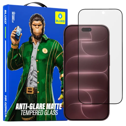  iPhone 18 Pro Max fekete Blueo tükröződéscsökkentő matt védőüveg - 1