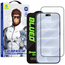  iPhone 18 Pro / iPhone 17 Pro / iPhone 17 / iPhone 16 Pro készülékhez való Blueo ejtésálló edzett üvegfólia, fekete