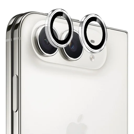  iPhone Duo Blueo fémkeretes kameralencse-védő üvegfólia, átlátszó - 1