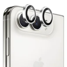 Blueo eredeti fémkeretes kameralencse-védő üveg iPhone Duo készülékhez, ezüst üvegfólia
