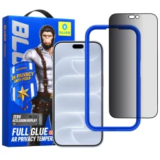  Apple iPhone 18 Pro fekete Blueo betekintésgátló AR 3D ívelt kijelzővédő üvegfólia