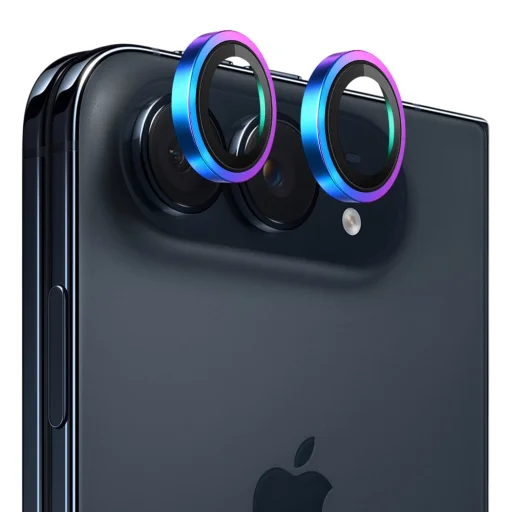  iPhone Duo Blueo Original fémkeretes, színes kameralencse-védő üvegfólia - 1
