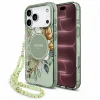  iPhone 18 Pro Max / iPhone 17 Pro Max zöld Guess IML virágmintás, gyöngypántos MagSafe tok thumbnail
