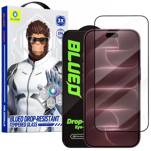  iPhone 18 Pro Max / iPhone 17 Pro Max / iPhone 16 Pro Max Blueo leejtésálló edzett üvegfólia, fekete - 1