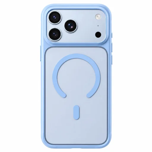  iPhone 18 Pro / iPhone 17 Pro kék Blueo bőrbarát, matt, ütéscsillapító MagSafe-tok - 1