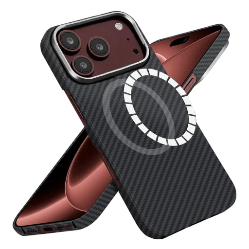 iPhone 18 Pro / iPhone 17 Pro fekete Techsuit aramidszálas MagSafe tok - 1