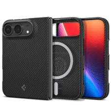  Apple iPhone Duo fekete Spigen AirSkin Aramid MagFit MagSafe tok